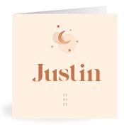 Geboortekaartje naam Justin m1