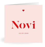 Geboortekaartje naam Novi m3