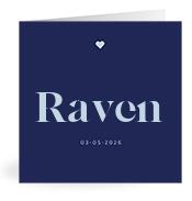Geboortekaartje naam Raven j3